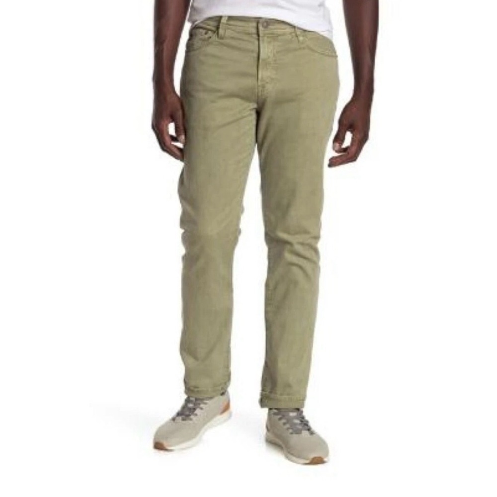 AG Adriano Goldschmied Mens Green Everett Slim Straight Leg Jeans